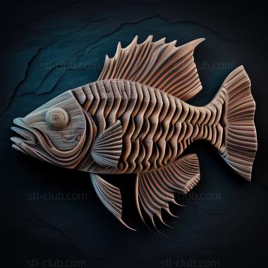 3D мадэль St Lobed tsifotilapia рыба-зебра (STL)